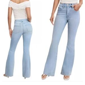 Good American Good Legs Flare. Mid-Rise Skinny Fit with Flared Leg size 20